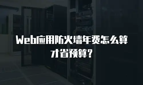 Web应用防火墙年费怎么算才省预算？