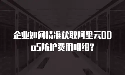 企业如何精准获取阿里云DDoS防护费用明细？