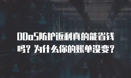 DDoS防护返利真的能省钱吗？为什么你的账单没变？