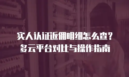 实人认证返佣明细怎么查？多云平台对比与操作指南
