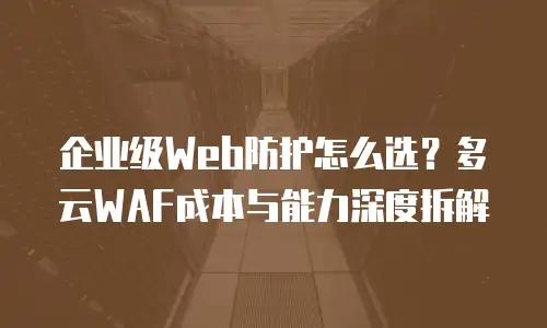 企业级Web防护怎么选？多云WAF成本与能力深度拆解
