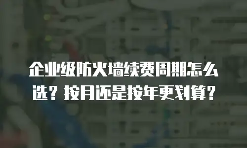 企业级防火墙续费周期怎么选？按月还是按年更划算？
