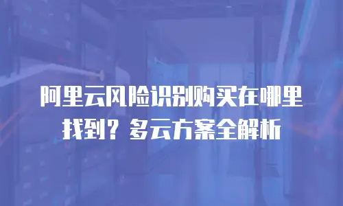 阿里云风险识别购买在哪里找到？多云方案全解析