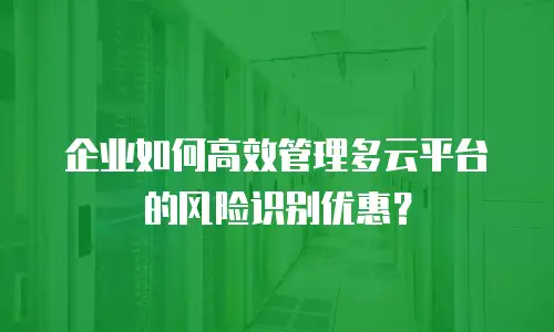 企业如何高效管理多云平台的风险识别优惠？