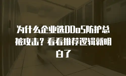 为什么企业选DDoS防护总被攻击？看看推荐逻辑就明白了