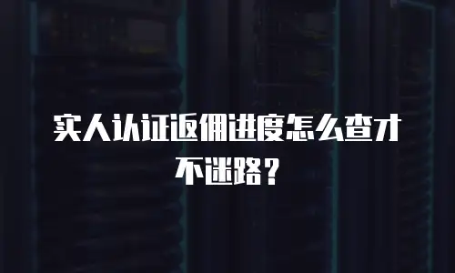 实人认证返佣进度怎么查才不迷路？