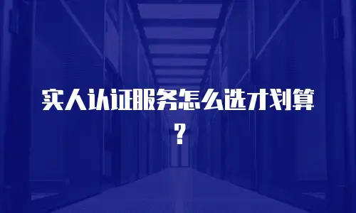 实人认证服务怎么选才划算？