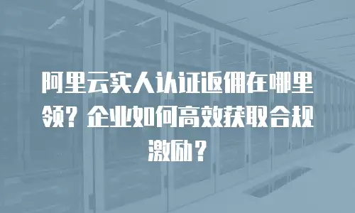 阿里云实人认证返佣在哪里领？企业如何高效获取合规激励？
