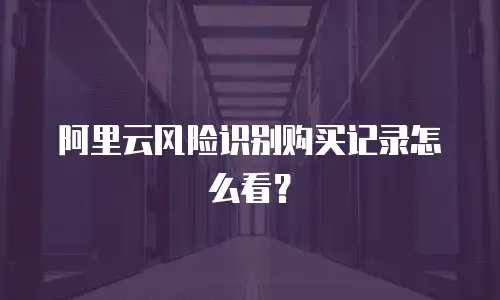 阿里云风险识别购买记录怎么看？