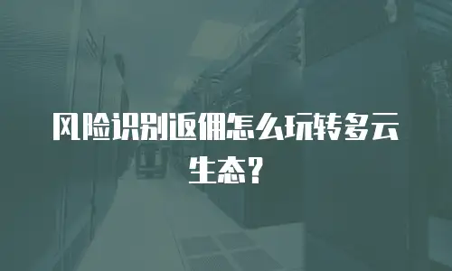 风险识别返佣怎么玩转多云生态？