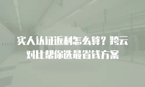 实人认证返利怎么算？跨云对比帮你选最省钱方案