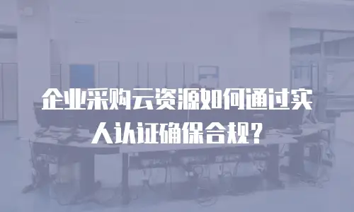 企业采购云资源如何通过实人认证确保合规？