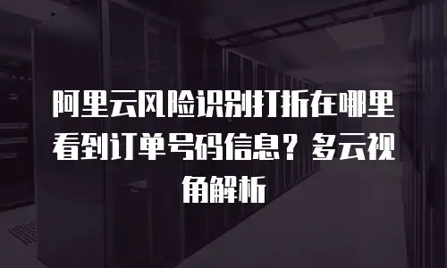 阿里云风险识别打折在哪里看到订单号码信息？多云视角解析