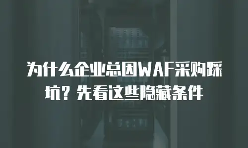 为什么企业总因WAF采购踩坑？先看这些隐藏条件