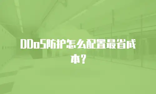 DDoS防护怎么配置最省成本？