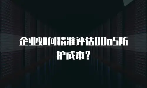 企业如何精准评估DDoS防护成本？