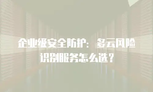 企业级安全防护：多云风险识别服务怎么选？