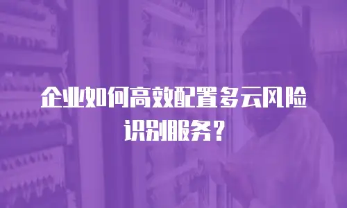 企业如何高效配置多云风险识别服务？