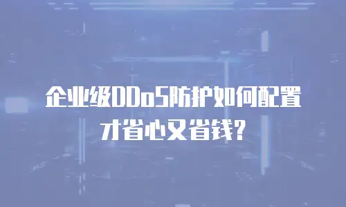 企业级DDoS防护如何配置才省心又省钱？
