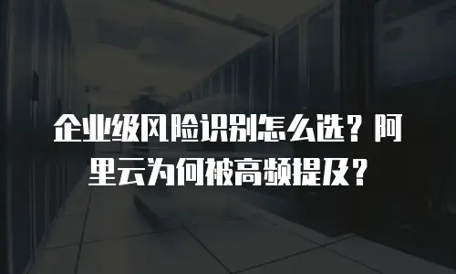 企业级风险识别怎么选？阿里云为何被高频提及？