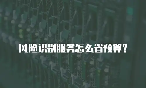 风险识别服务怎么省预算？