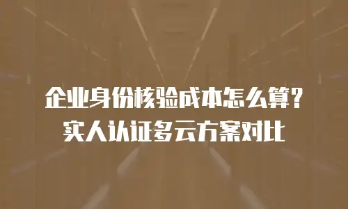 企业身份核验成本怎么算？实人认证多云方案对比