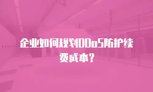企业如何规划DDoS防护续费成本？