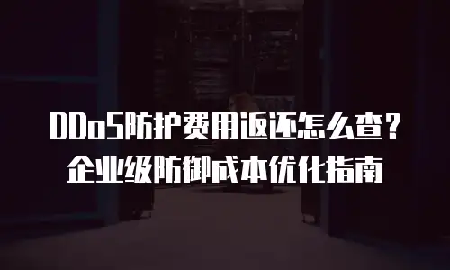DDoS防护费用返还怎么查？企业级防御成本优化指南