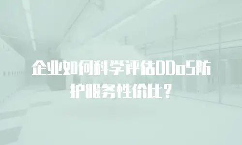 企业如何科学评估DDoS防护服务性价比？