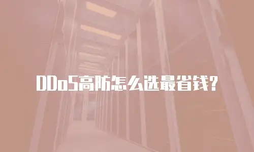 DDoS高防怎么选最省钱？