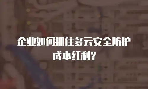 企业如何抓住多云安全防护成本红利？