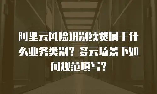 阿里云风险识别续费属于什么业务类别？多云场景下如何规范填写？