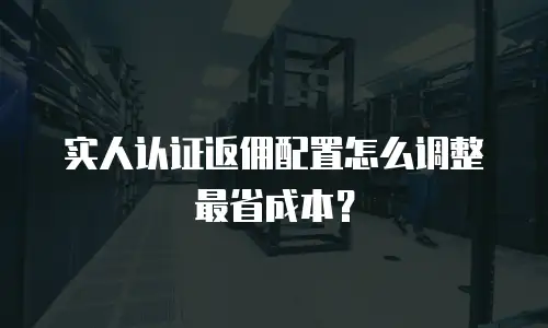 实人认证返佣配置怎么调整最省成本？