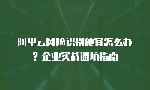 阿里云风险识别便宜怎么办？企业实战避坑指南