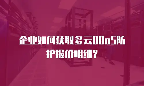 企业如何获取多云DDoS防护报价明细？