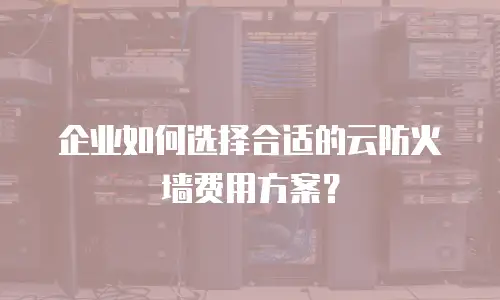 企业如何选择合适的云防火墙费用方案？