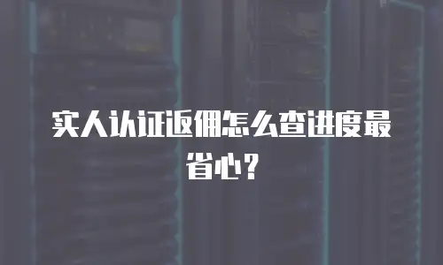 实人认证返佣怎么查进度最省心？