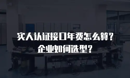 实人认证接口年费怎么算？企业如何选型？