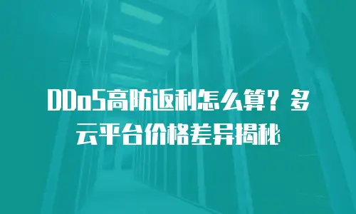 DDoS高防返利怎么算？多云平台价格差异揭秘