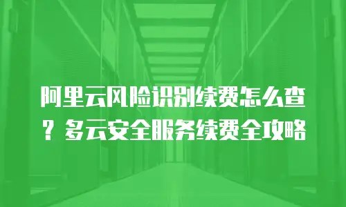 阿里云风险识别续费怎么查？多云安全服务续费全攻略