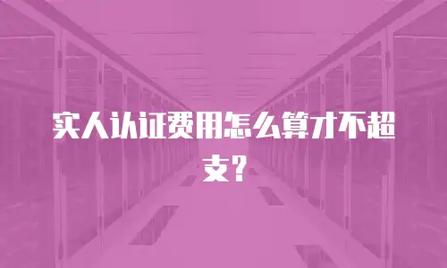 实人认证费用怎么算才不超支？