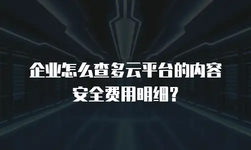企业怎么查多云平台的内容安全费用明细？