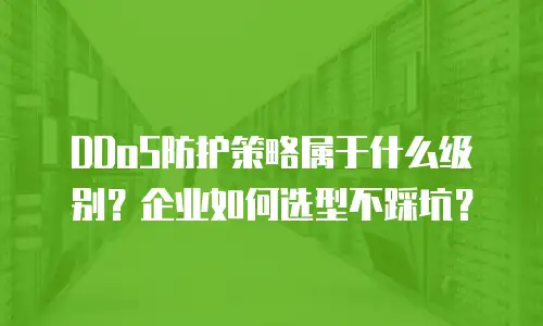 DDoS防护策略属于什么级别？企业如何选型不踩坑？