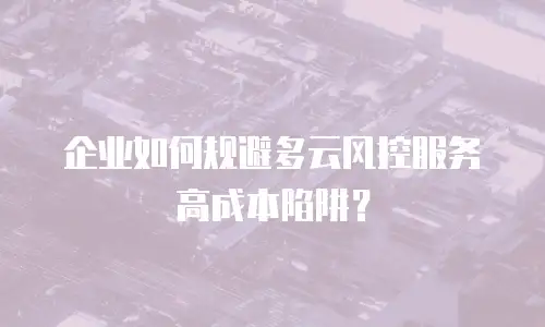 企业如何规避多云风控服务高成本陷阱？