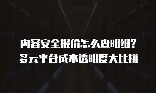 内容安全报价怎么查明细？多云平台成本透明度大比拼