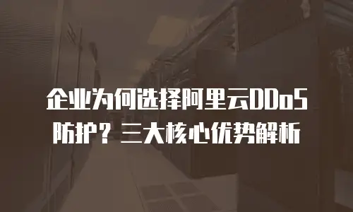 企业为何选择阿里云DDoS防护？三大核心优势解析