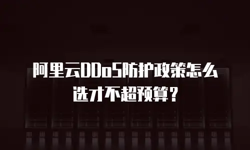 阿里云DDoS防护政策怎么选才不超预算？