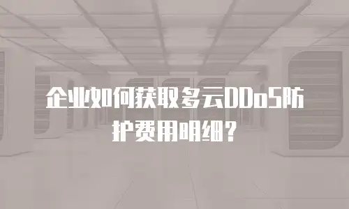 企业如何获取多云DDoS防护费用明细？