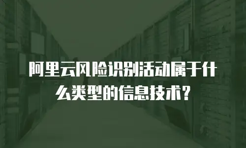 阿里云风险识别活动属于什么类型的信息技术？