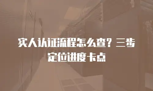实人认证流程怎么查？三步定位进度卡点